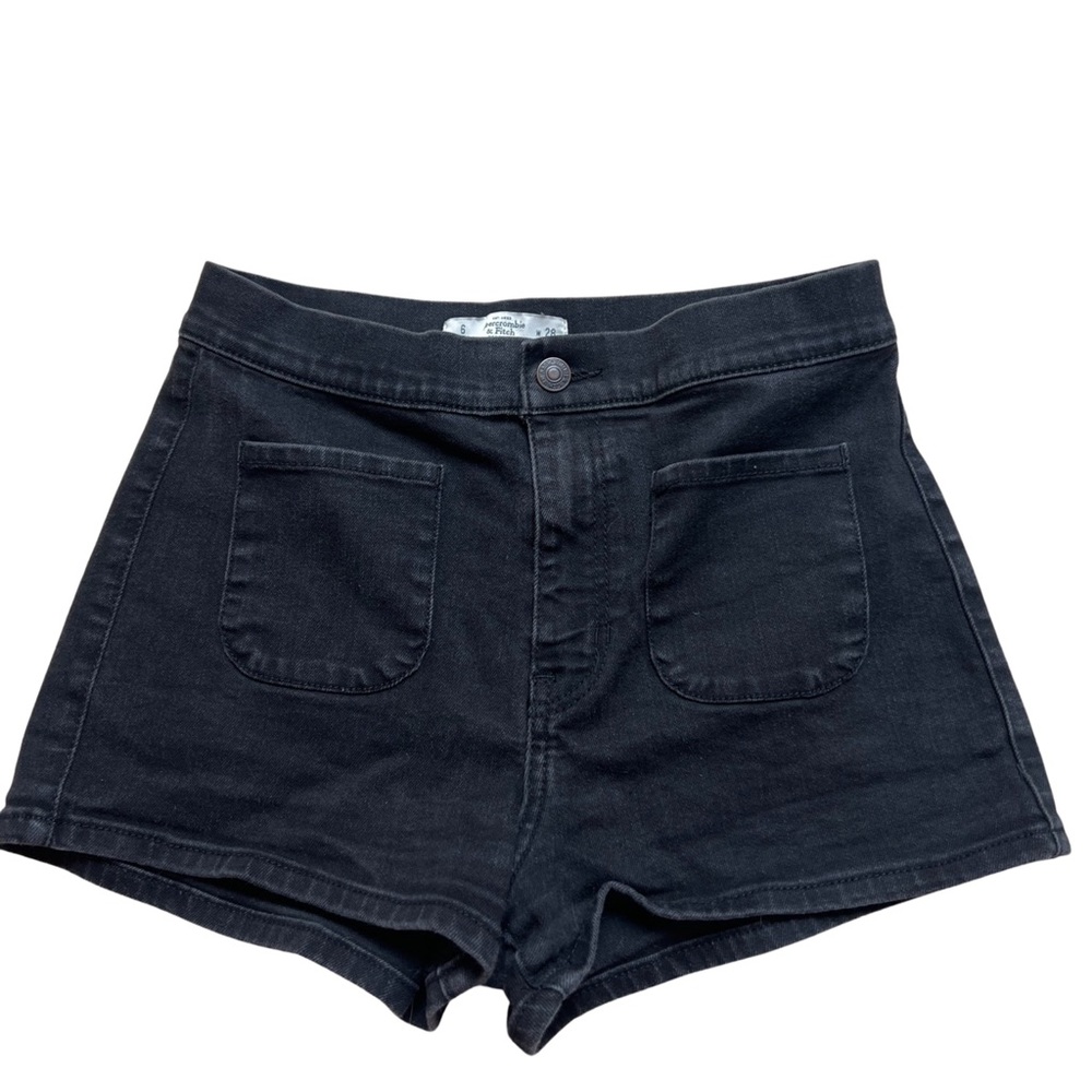 Black High Wasted Abercrombie & Fitch Jean Shorts size 6